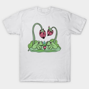 Frogs and strawberry plants T-Shirt